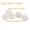 144 Pieces Type L (SA155) Size White Prewound Bobbin Thread Plastic Side for Particular Embroidery and Sewing Machines - 90 Weight Cottonized Soft Feel Polyester Sewing Thread